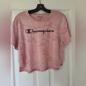 Champion Pink Cropped Camo Top